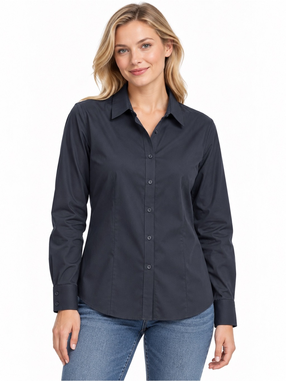 Chico's Dark Navy Button-Down Shirt